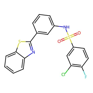 N-[3-(1,3-benzothiazol-2-yl)phenyl]-3-chloro-4-fluorobenzenesulfonamide structure