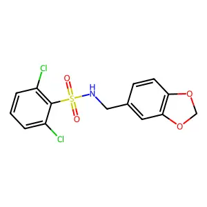 N-(1,3-benzodioxol-5-ylmethyl)-2,6-dichlorobenzenesulfonamide structure