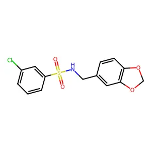 N-(1,3-benzodioxol-5-ylmethyl)-3-chlorobenzenesulfonamide structure