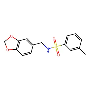 N-[(2H-1,3-benzodioxol-5-yl)methyl]-3-methylbenzene-1-sulfonamide structure