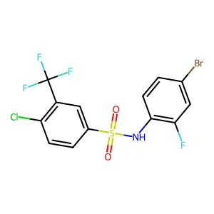 N-(4-bromo-2-fluorophenyl)-4-chloro-3-(trifluoromethyl)benzenesulfonamide structure