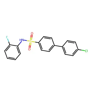 4'-chloro-N-(2-fluorophenyl)-[1,1'-biphenyl]-4-sulfonamide structure