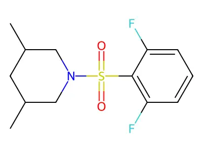 1-((2,6-Difluorophenyl)sulfonyl)-3,5-dimethylpiperidine structure