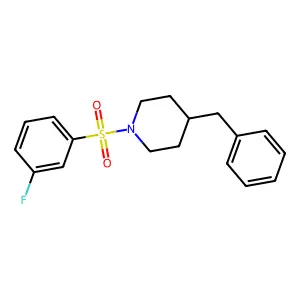 4-Benzyl-1-((3-fluorophenyl)sulfonyl)piperidine structure
