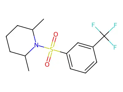 2,6-Dimethyl-1-[3-(trifluoromethyl)phenyl]sulfonylpiperidine structure