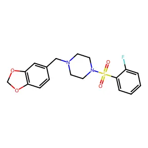 1-[(2H-1,3-benzodioxol-5-yl)methyl]-4-(2-fluorobenzenesulfonyl)piperazine structure