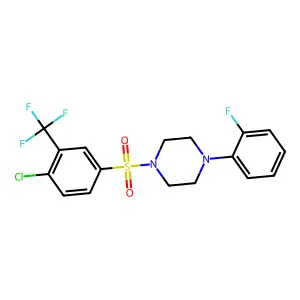 1-[4-Chloro-3-(trifluoromethyl)phenyl]sulfonyl-4-(2-fluorophenyl)piperazine structure