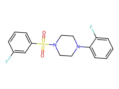 1-(2-Fluorophenyl)-4-(3-fluorophenyl)sulfonylpiperazine structure