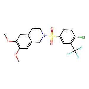 2-[4-chloro-3-(trifluoromethyl)phenyl]sulfonyl-6,7-dimethoxy-3,4-dihydro-1H-isoquinoline structure