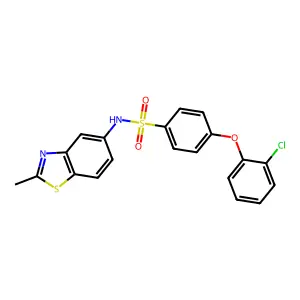 4-(2-chlorophenoxy)-N-(2-methyl-1,3-benzothiazol-5-yl)benzenesulfonamide structure