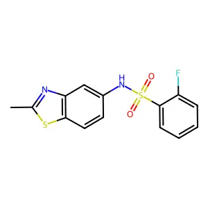 2-fluoro-N-(2-methyl-1,3-benzothiazol-5-yl)benzenesulfonamide structure
