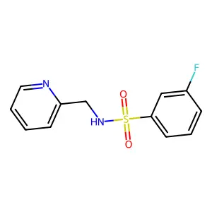 3-fluoro-N-(2-pyridinylmethyl)benzenesulfonamide structure