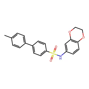 N-(2,3-dihydro-1,4-benzodioxin-6-yl)-4'-methyl-[1,1'-biphenyl]-4-sulfonamide structure
