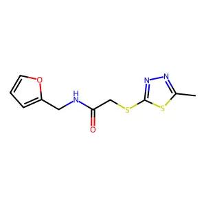 N-(furan-2-ylmethyl)-2-[(5-methyl-1,3,4-thiadiazol-2-yl)sulfanyl]acetamide structure