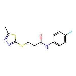 N-(4-fluorophenyl)-3-[(5-methyl-1,3,4-thiadiazol-2-yl)sulfanyl]propanamide structure