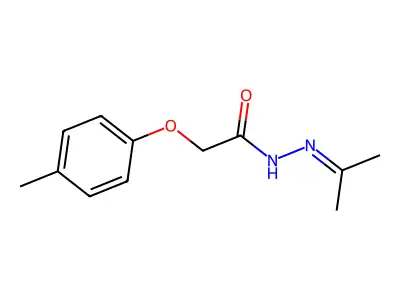 2-(4-Methylphenoxy)acetic acid 2-(1-methylethylidene)hydrazide structure
