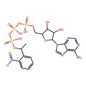 P(3)-1-(2-Nitro)phenylethyladenosine 5'-triphosphate structure