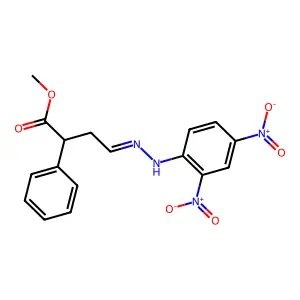 Methyl 4-[(2,4-dinitrophenyl)hydrazinylidene]-2-phenyl-butanoate structure