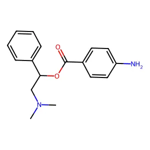 Benzoic acid, p-amino-, (2-(dimethylamino)-1-phenyl)ethyl ester structure