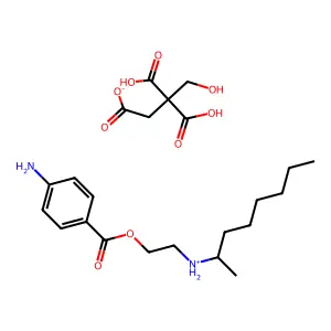 Benzoic acid, p-amino-, 2-((1-methylheptyl)amino)ethyl ester, citrate (3:1) structure