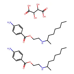 Benzoic acid, p-amino-, 2-((1-methylheptyl)amino)ethyl ester, d-tartrate (2:1) structure