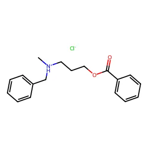 Benzoic acid, 3-(N-benzyl-N-methylamino)propyl ester, hydrochloride structure