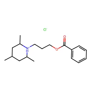 3-(2,4,6-Trimethylpiperidin-1-yl)propyl benzoate--hydrogen chloride (1/1) structure