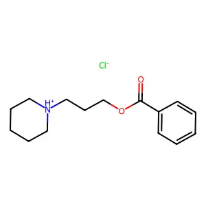 Benzoic acid, 3-(piperidino)propyl ester, hydrochloride structure