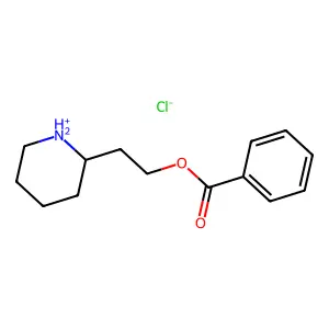2-(Piperidin-2-yl)ethyl benzoate--hydrogen chloride (1/1) structure