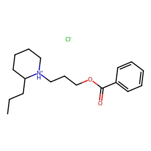 Benzoic acid, 3-(2-propylpiperidino)propyl ester, hydrochloride structure