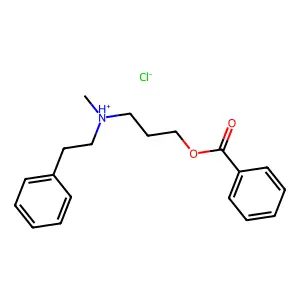 Benzoic acid, 3-(N-methyl-N-phenethylamino)propyl ester, hydrochloride structure