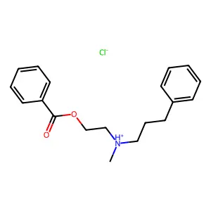 Benzoic acid, 2-(N-methyl-N-(3-phenylpropyl)amino)ethyl ester, hydrochloride structure