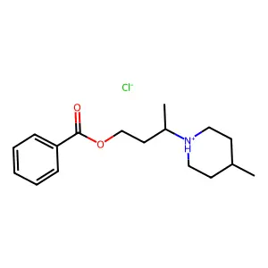 3-(4-Methylpiperidin-1-yl)butyl benzoate--hydrogen chloride (1/1) structure