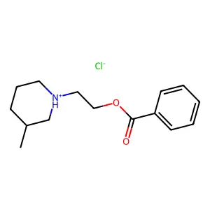 2-(3-Methylpiperidin-1-yl)ethyl benzoate--hydrogen chloride (1/1) structure