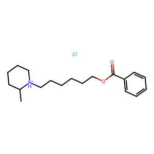 Benzoic acid, 6-(2-methylpiperidino)hexyl ester, hydrochloride structure
