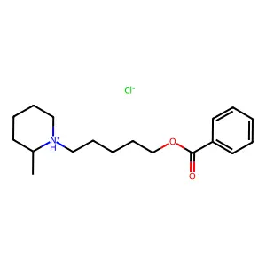 5-(2-Methylpiperidin-1-yl)pentyl benzoate--hydrogen chloride (1/1) structure