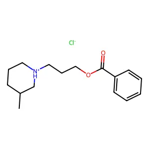 3-(3-Methylpiperidin-1-yl)propyl benzoate--hydrogen chloride (1/1) structure