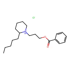 3-(2-Pentylpiperidin-1-yl)propyl benzoate--hydrogen chloride (1/1) structure