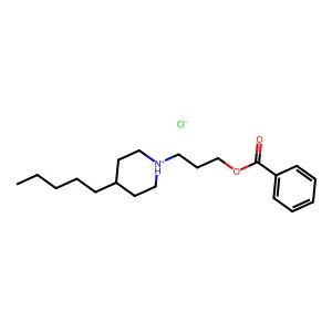 Benzoic acid, 3-(4-pentylpiperidino)propyl ester, hydrochloride structure