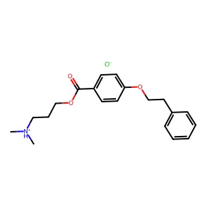 Benzoic acid, p-phenethyloxy-, 3-(dimethylamino)propyl ester, hydrochloride structure