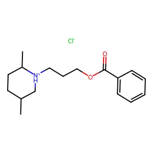 Benzoic acid, o-hydroxy-, 3-(2,5-dimethylpiperidino)propyl ester, hydrochloride structure