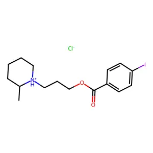 Benzoic acid, p-iodo-, 3-(2-methylpiperidino)propyl ester, hydrochloride structure