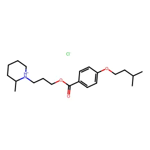 Benzoic acid, p-isopentoxy-, 3-(2-methylpiperidino)propyl ester, hydrochloride structure