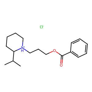 Benzoic acid, 3-(2-isopropylpiperidino)propyl ester, hydrochloride structure