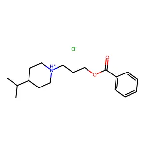 Benzoic acid, 3-(4-isopropylpiperidino)propyl ester, hydrochloride structure