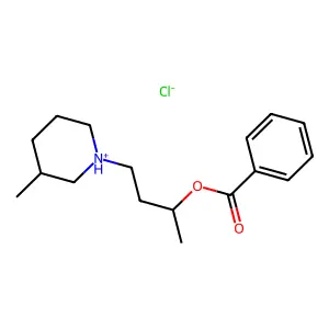 4-(3-Methylpiperidin-1-yl)butan-2-yl benzoate--hydrogen chloride (1/1) structure