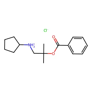 1-(Cyclopentylamino)-2-methylpropan-2-yl benzoate--hydrogen chloride (1/1) structure