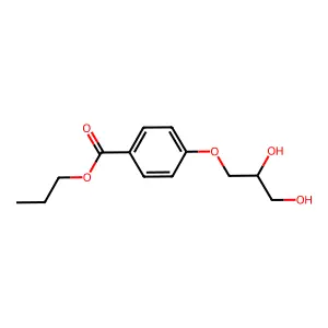 Benzoic acid, p-(2,3-dihydroxypropoxy)-, propyl ester structure