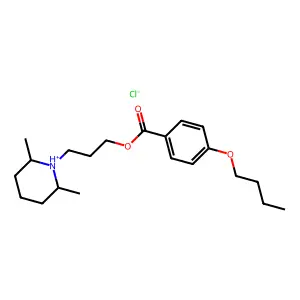 3-(2,6-Dimethylpiperidin-1-yl)propyl 4-butoxybenzoate--hydrogen chloride (1/1) structure