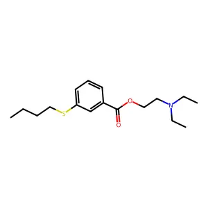 Benzoic acid, m-(butylthio)-, 2-(diethylamino)ethyl ester structure